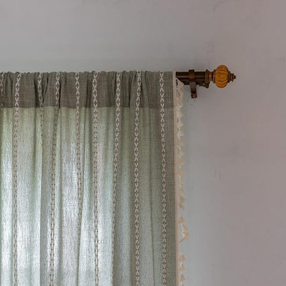 Boho Embroidered Linen Curtains - Image 4