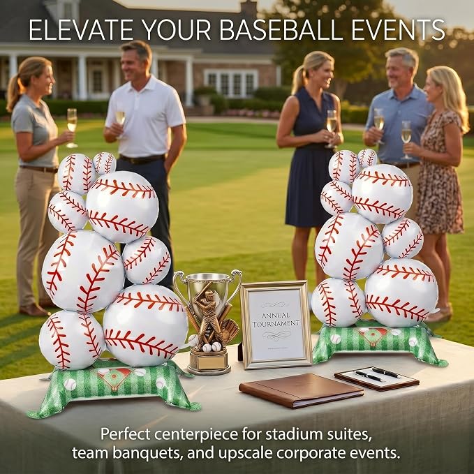 Giant 43-Inch Self-Standing Baseball Foil Balloons 2-Pack, Reusable 3D Mylar - Image 5