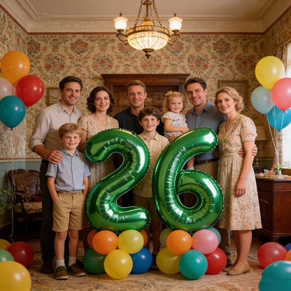 Number 26 Balloons 40 Inch for 26 62 Birthday Party Decorations, Dark Green | - Image 2