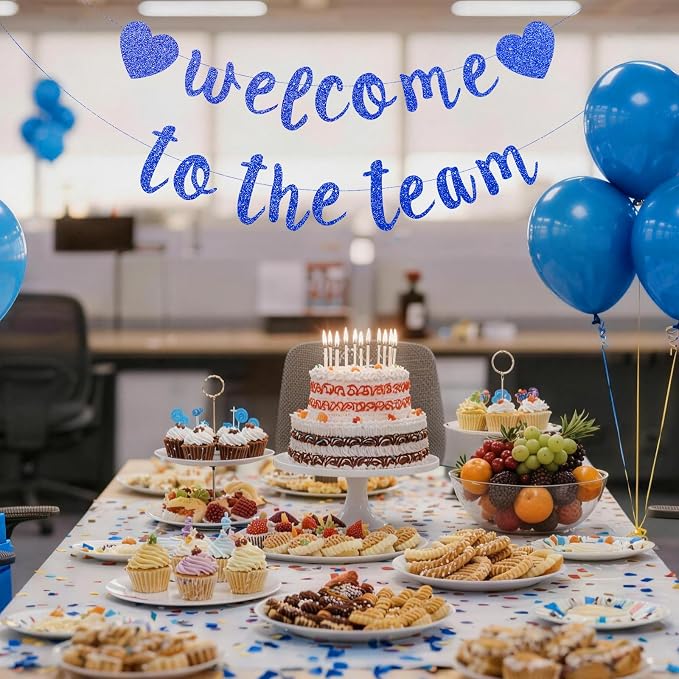 Welcome to the Team Banner Pre-Strung No DIY, Glitter New Employee Welcome - Image 4