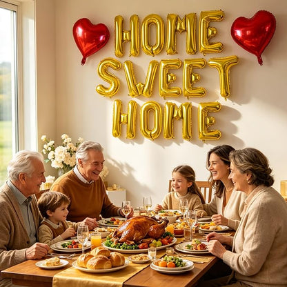 TONIFUL 16 Inch Gold HOME SWEET HOME Letter Balloon Decor - Image 5