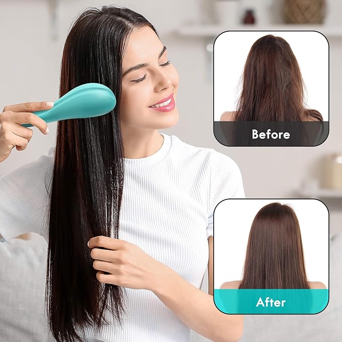 Detangling Hair Brush Set - 2 Pack Detangler Hairbrush with Ultra Soft Bristle for Effortless Tangle Removal - For Dry Wet Damaged Curly Hair for Men Women Girls Boys Kids - Orange & Pink