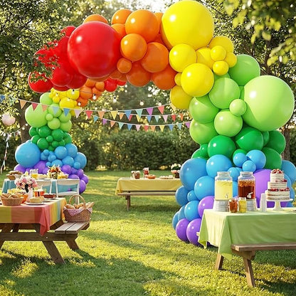 RUBFAC Rainbow Balloon Arch Kit 129pcs Different Sizes 18 12 10 5 Inch | Latex - Image 5