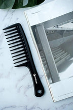 HYOUJIN Black Large Wide Tooth Detangler Paddle Brush - Best Styling Comb for Curly, Wet, Long Hair
