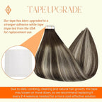 Full Shine Tape in Hair Extensions Human Hair Color 2/60/2 Balayage Brown And Blonde Natural Straight Hair Extensions Tape in 20 Inch Invisible Seamless Skin Weft 50Gram for Women 20Pcs