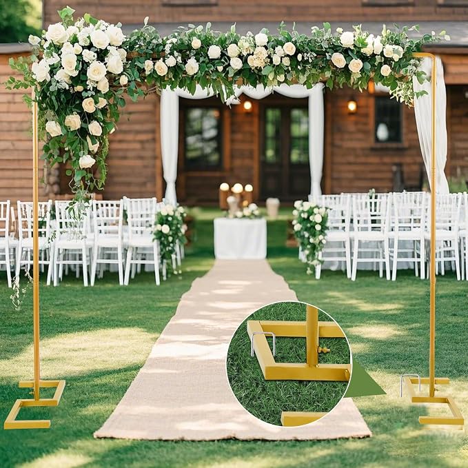 Wellsign 8.2FT Square Arch Backdrop Stand, Metal Wedding Balloon Arch Stand | - Image 5