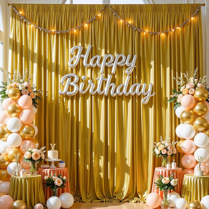 30x10ft Dark Gold Glitter Backdrop Curtain - Image 8
