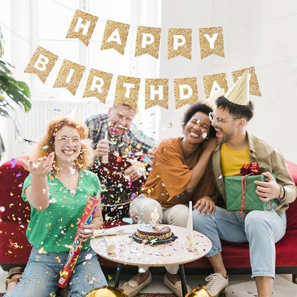 Hooqict Gold Happy Birthday Banner Sign - Image 6