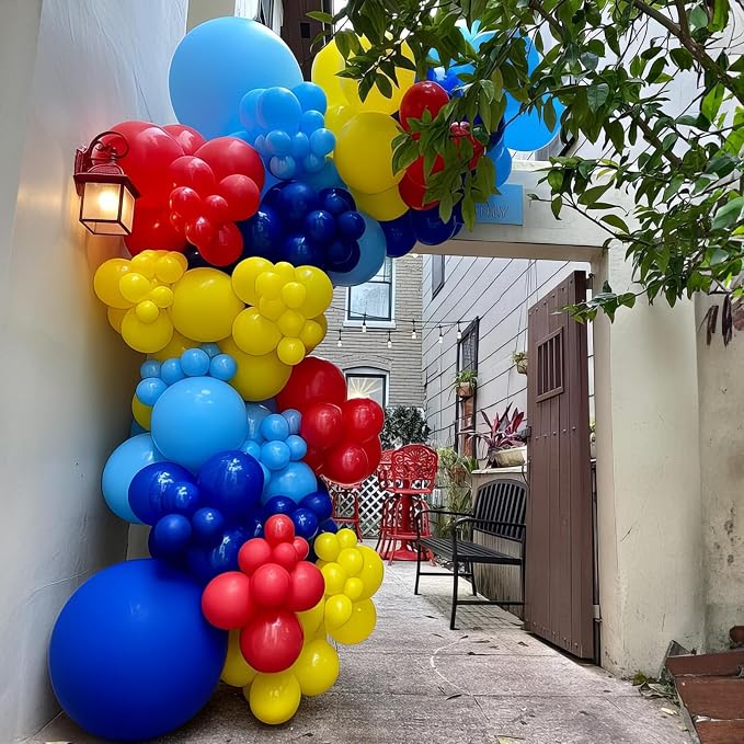 HILAVO Red Yellow Blue Balloons Light Baby Royal Metallic Blue Red Yellow - Image 4