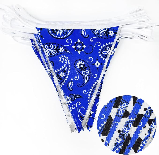 32Ft Western Cowboy Party Decorations Blue Paisley Bandana Pennant Banner - Image 2