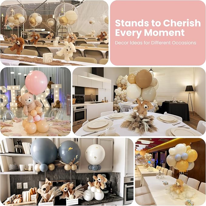 YALLOVE 10-Pack Clear Acrylic Balloon Centerpiece Stands | Up to 23.6-Inch - Image 7