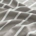 JELLYMONI 100% Natural Cotton StripedKing Pillowcases Set, 2 Pack Gray and White Stripes Pattern Printed Pillow Covers with Envelope Closure(Pillows are not Included)