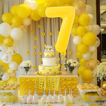 KatchOn, Giant Yellow Number 7 Balloon - Image 4
