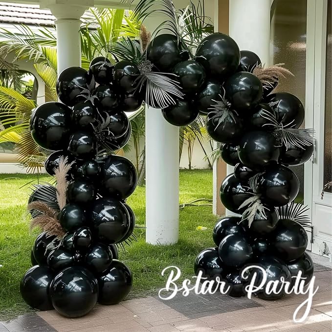 Double Stuffed Black Balloon Garland Arch Kit | 18/12/10/5inch Different Sizes - Image 5