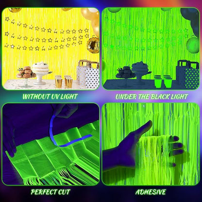 2 Pack Glow in The Dark Party Streamers, Neon Party Decorations Fluorescent - Image 3