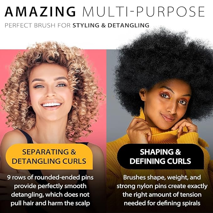 Curly Hair Brush for Women Men Curl Defining Hairbrush Small Mini Detangler Edge Combs Barber Styling Tools Travel Accessories Cruise Ship Essential 2027 Beach Vacation Must Have Gift