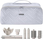 Leudes Hair Tools Travel Bag For Dy son Airwrap Hair Dryer Shark Flex Style Carrying Case Travel Makeup Bag Portable Pouch Open Flat Packing Organizers with Divider and Handle (Light Grey)
