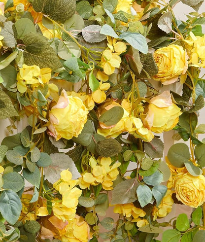 Artificial Flower Garland 2pcs 5.4ft Rose & Hydrangea Vine Decor, Hanging Faux - Image 5