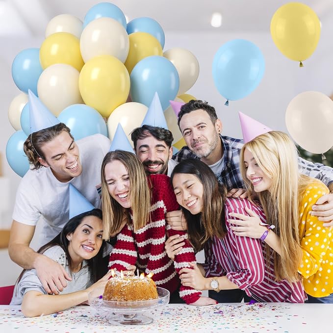 Pastel Blue Yellow Balloons - Image 6