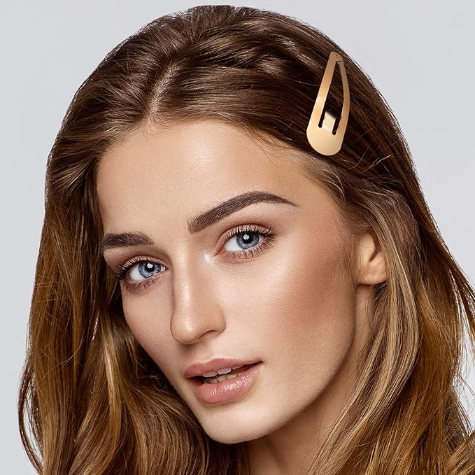 WILLBOND 30 Pieces 3.1 Inch Large Metal Snap Hair Clips Nonslip Barrettes Women Hair Accessories(Gold, Silver, Black)