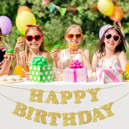 Gold Happy Birthday Banner Birthday Party Decorations Happy Birthday Banner - Image 2
