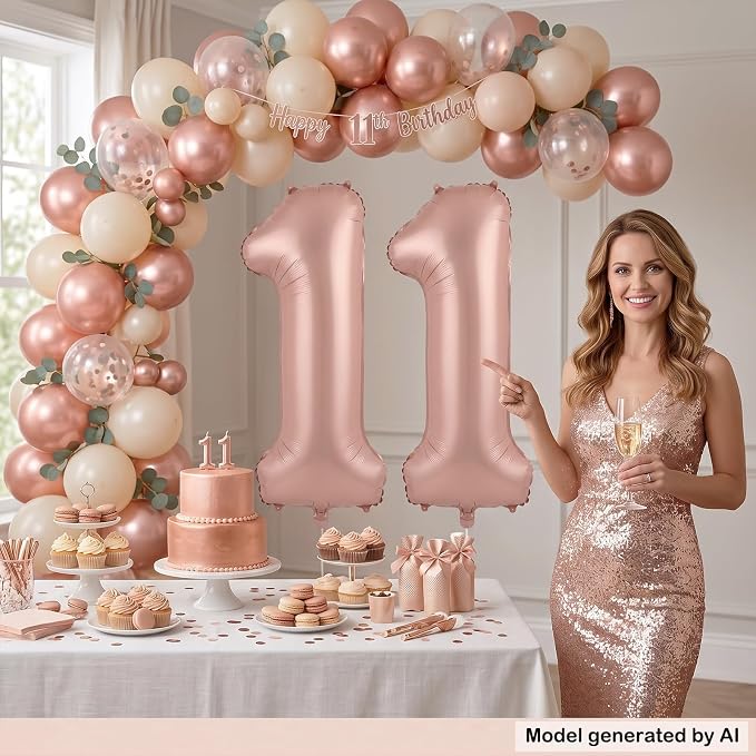 40 Inch Caramel Foil Number 11 Balloon - Image 4