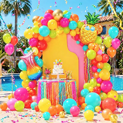 Tropical Balloons, 12 Inch Colorful Hawaiian Balloons - Image 3