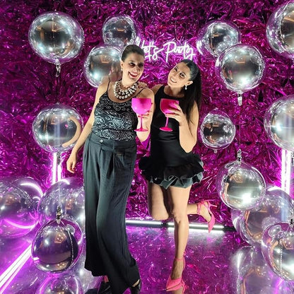 6Pcs Silver Round Foil Balloons, Giant 4D Round Ball Balloons, 22 Inch Metallic - Image 6