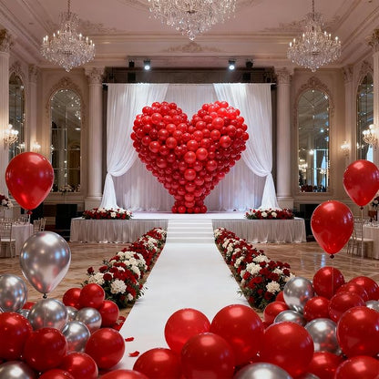 Patimate Red Balloons 100 Pack 12 Inch Matte Red Latex Party Balloons | - Image 4