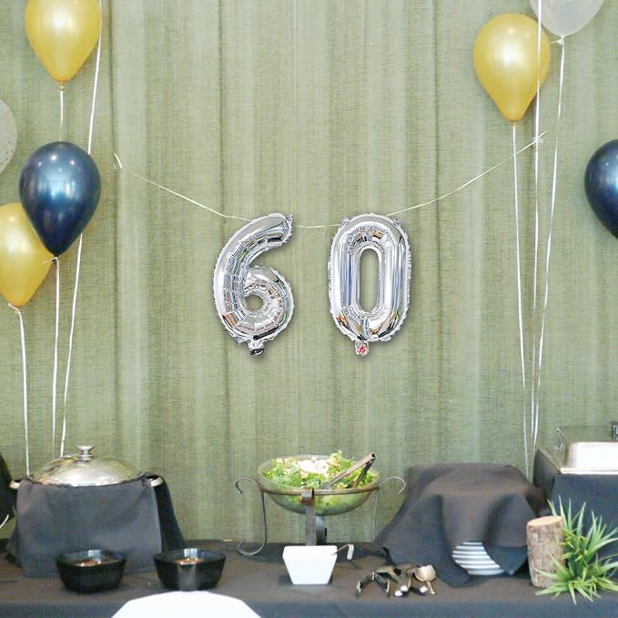 20 Pieces 2 Sets of 16 Inch Silver Number 0-9 Balloons – Foil Mylar Balloons - Image 7