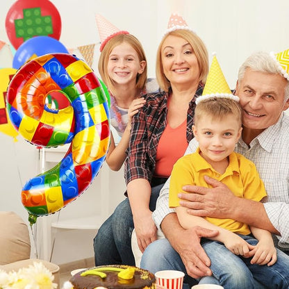 40 Inch Building Block Number Balloon Colorful Block Foil Balloons Block Themed - Image 5