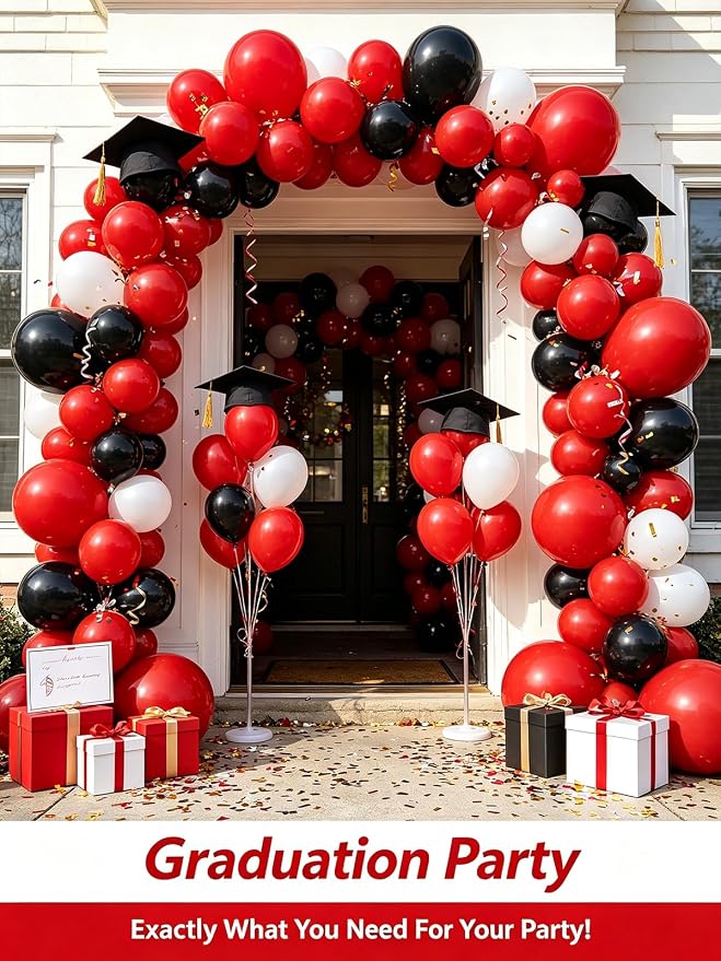 Red Balloons 125 Pcs Different Sizes 18 12 10 5 Inch Red Balloon Arch Kit - Image 7