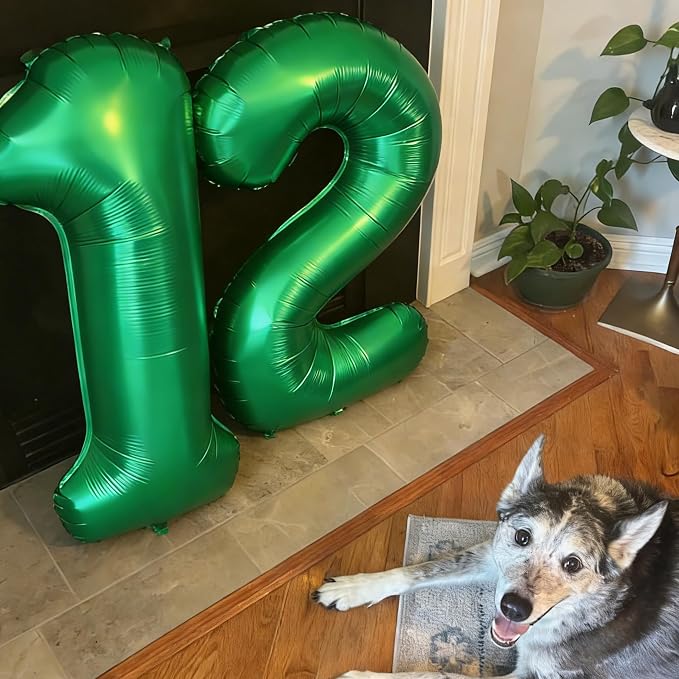 Numbers 12 Balloon 40Inch Dark Green Balloon - Image 3