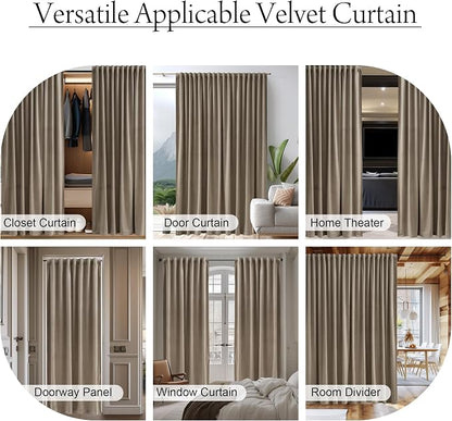 Wide Doorway Curtain 80 inches Long Camel Beige Room Darkening Privacy Protect - Image 6