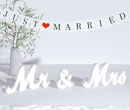 VIOPVERY Wooden Mr & Mrs Wedding Sign - Image 8