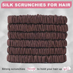 6Pcs Silk Hair Ties Small 22 Momme 100% Pure Mulberry Silk Scrunchies for Women Girls Thin Skinny Hair Sleep Scrunchies No Damage(Color 10)