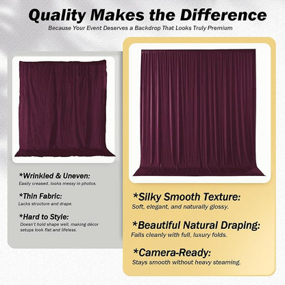 10ft×12ft Burgundy Backdrop Curtains - Image 3