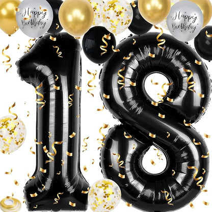 18th Birthday Decorations for Boys, 40 inch 18 Balloon Numbers by Unknown