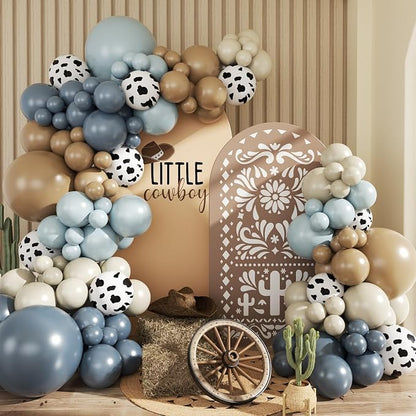 Cowboy Dusty Blue Cow Balloon Arch Kit, Birthday Party Decoration | Light Blue by JOYFLOAT