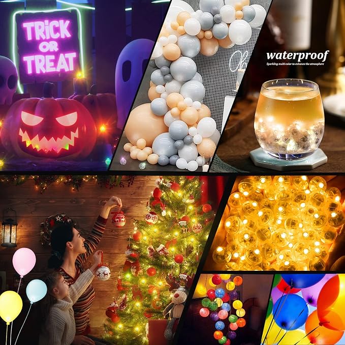 200pcs LED Orange Balloon Lights, Round LED Mini Lights - Image 6