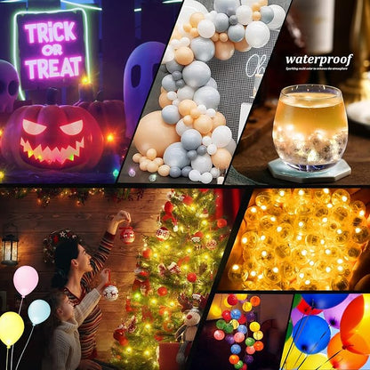 200pcs LED Orange Balloon Lights, Round LED Mini Lights - Image 6