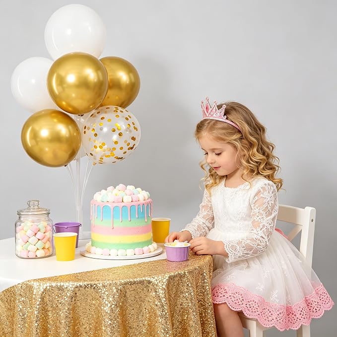 Gold and White Balloons Table Centerpieces Stand Kit - Image 6