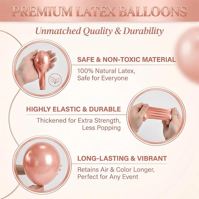 HIINS Rose Gold White Balloon Stand Kit Set of 2 - Image 6