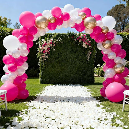 104pcs Hot Pink Balloon Garland Arch Kit Assorted Sizes 18/12/10/5 Inch | Dark - Image 5