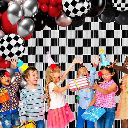 Race Car Balloon Garland Arch Kit Birthday Party Decorations | Black White - Image 4