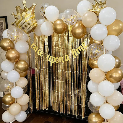 Sand White and Gold Confetti Balloons 50 Pcs 12 Inch | Birthday Wedding - Image 2