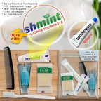 Moda West 96 Hygiene Kits - Bulk Case Wholesale Deluxe Toiletries for Men, Women, Travel, Charity, Includes Shampoo, Deodorant, Toothpaste, Razor, More, Homeless Shelters, Donations, Hotels, Travel