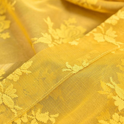 Kotile Mustard Yellow Lace Curtains - Image 8