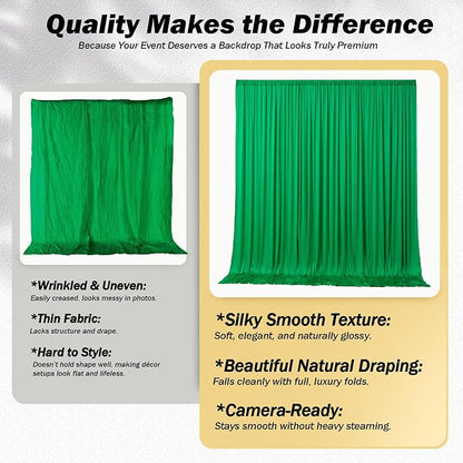 20x12 ft Green Backdrop Curtains - Image 4