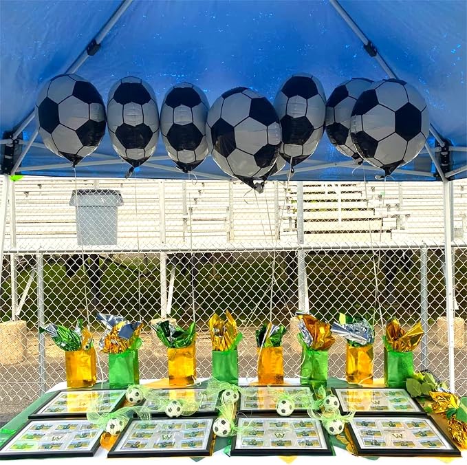 8Pcs Soccer Party Balloons, 18Inch Soccer Foil Balloons Football Shape Mylar - Image 9
